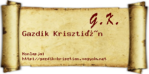 Gazdik Krisztián névjegykártya